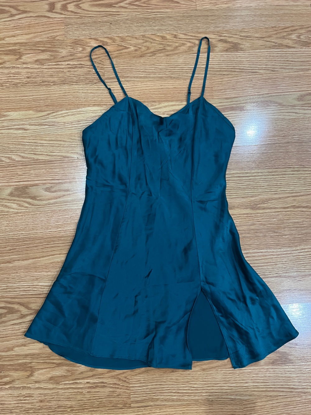 Victoria's Secret Teal Silk Slip Dress